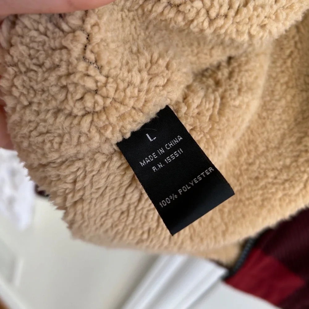 Aeropostale Sherpa lined hooded plaid jacket - Picture 5 of 12